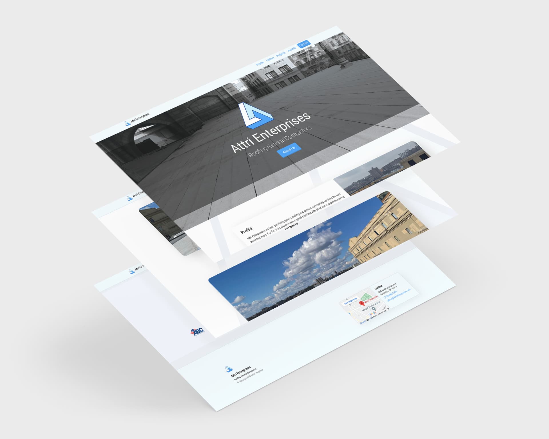 preview of pages from https://attrienterprises.vercel.app/ website