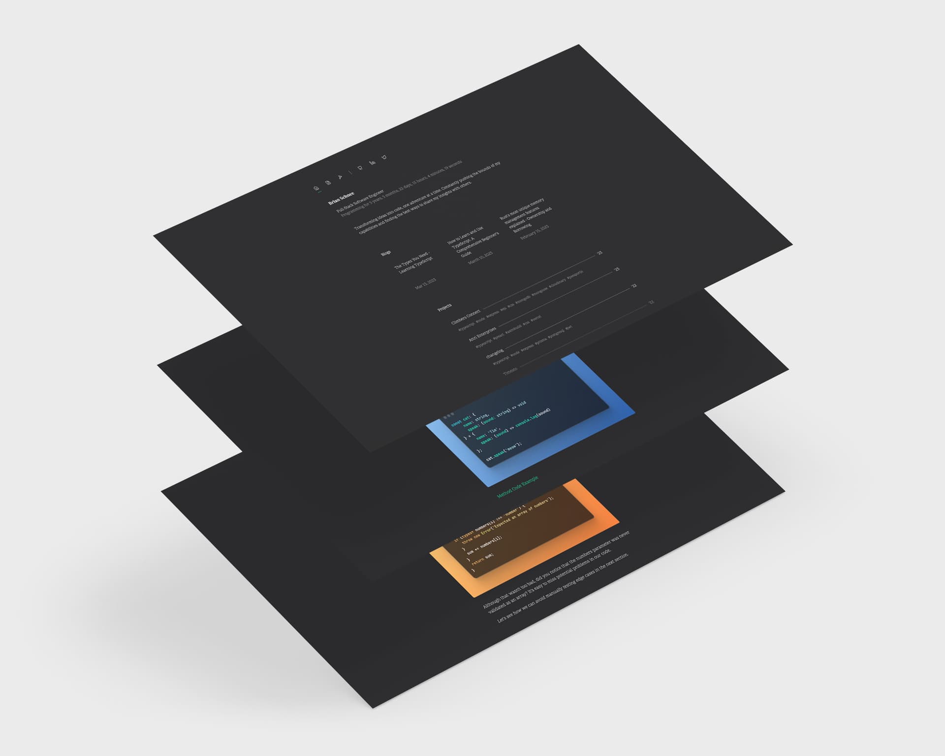 preview of pages from https://schnee.dev/ website